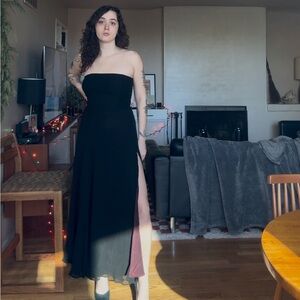 Vintage Black Strapless Evening Dress